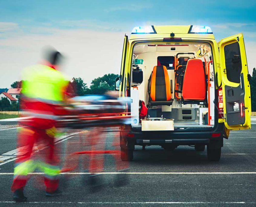 Rettungswagen und Sanitäter